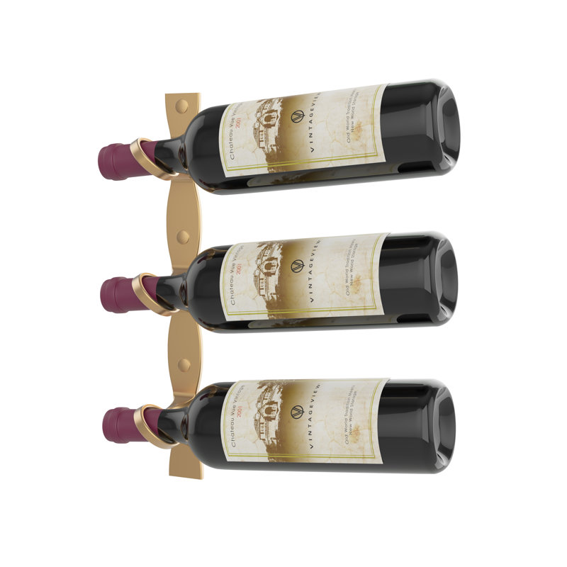 Support à vin mural Latawn, Bronze doré, H 15 po x l 13 po x P 3,25 po