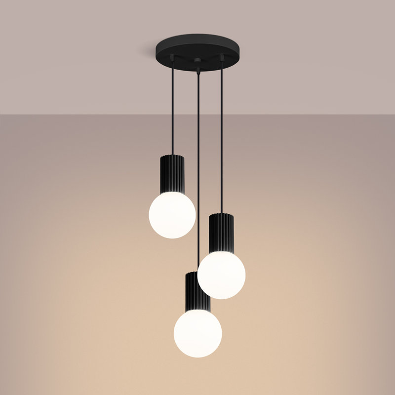 Bernis 3 - Light Brushed Nickel Pendant, Black