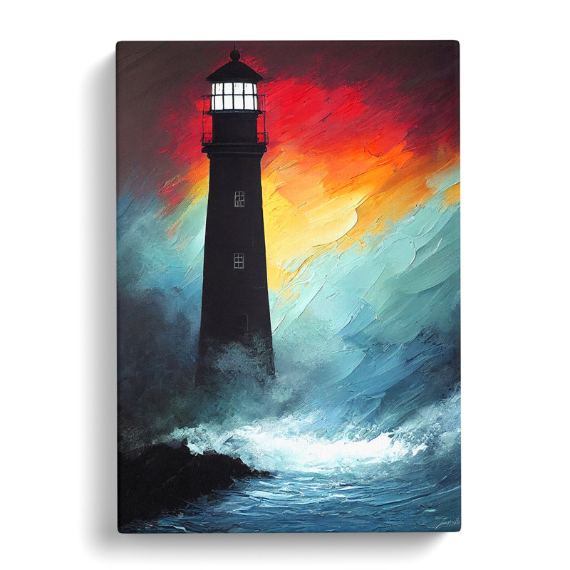 Lighthouse At Night Vol.2 - Wrapped Canvas, 60cm H x 40cm W x 3cm D