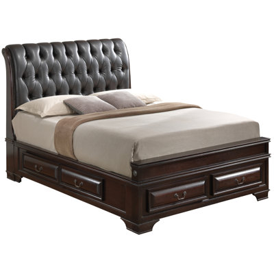 Space-saving Storage Particle Board Sleigh Bed For Modern Bedrooms