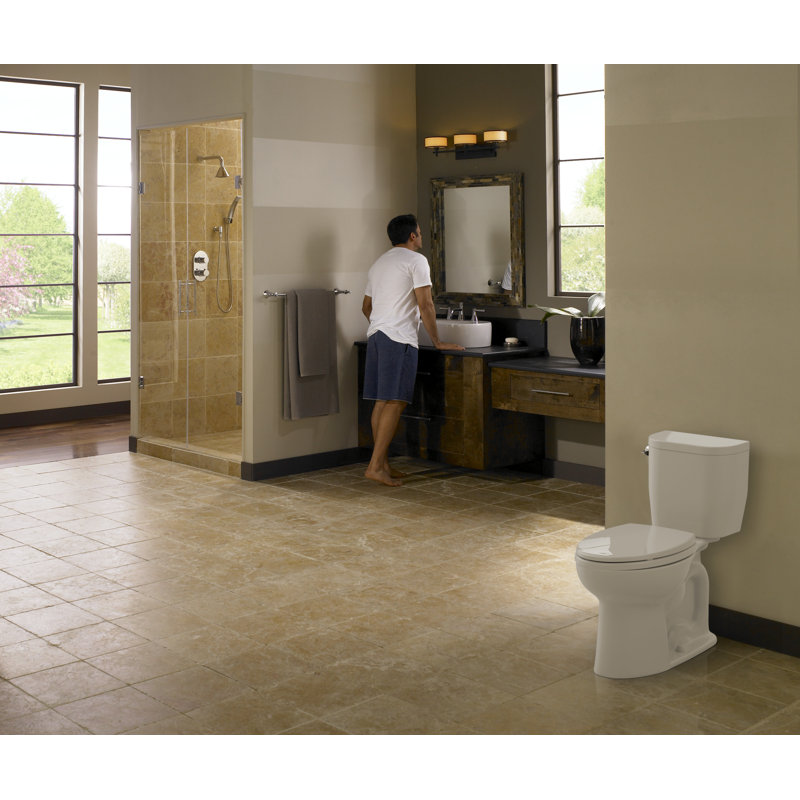 Entrada Two-Piece Round 1.28 GPF Universal Height Toilet with Seat and Wax Ring