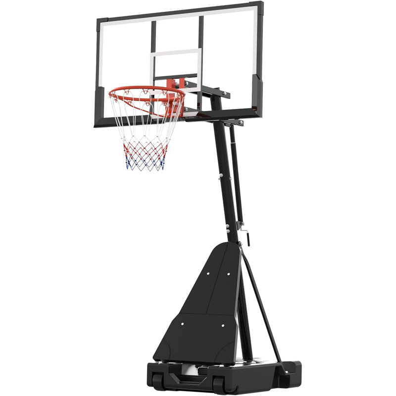 Panier de basketball de 54 po, panneau réglable incassable de 4,9 à 10 pi, support mobile avec roues et base lestée pour l'extérieur