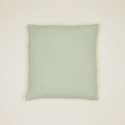 Simple Embroidered Linen Throw Pillow
