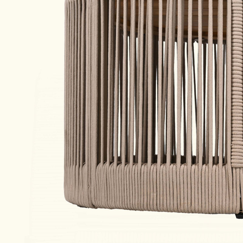 Ensemble de table industrielle rustique, table basse et table d'appoint avec design en corde tissée, ensemble de table moderne et fonctionnel pour le salon et la maison