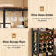 Wine Bottle & Glass Rack Black,Brown
