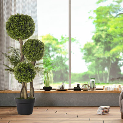 35.5'' Faux Boxwood Tree in Pot