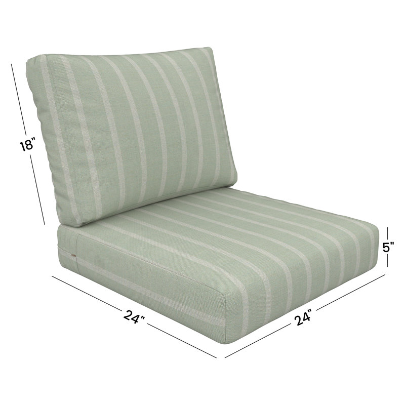Coussin de siège Amala Sunbrella, L 25 po x P 5 po, Sunbrella Unwind Rainwashed