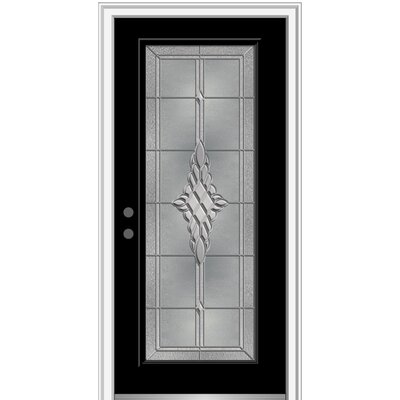 Grace Painted Both Sides Different Full Lite Fiberglass Prehung Front Entry Door on 4-9/16"" Frame -  Verona Home Design, ZZ3667163R