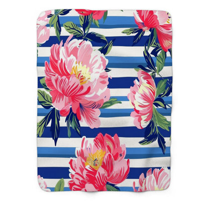 Peony Stripes - 1 pièce Sherpa Premium