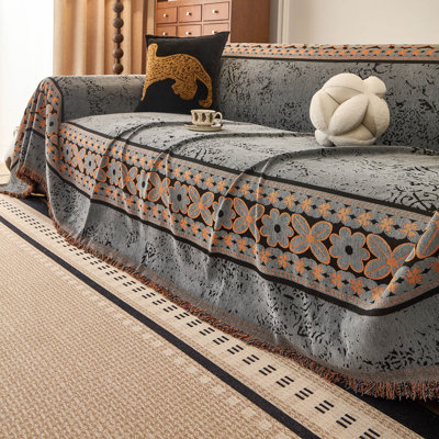 Vintage Floral Bohemian Chenille Sofa Cover