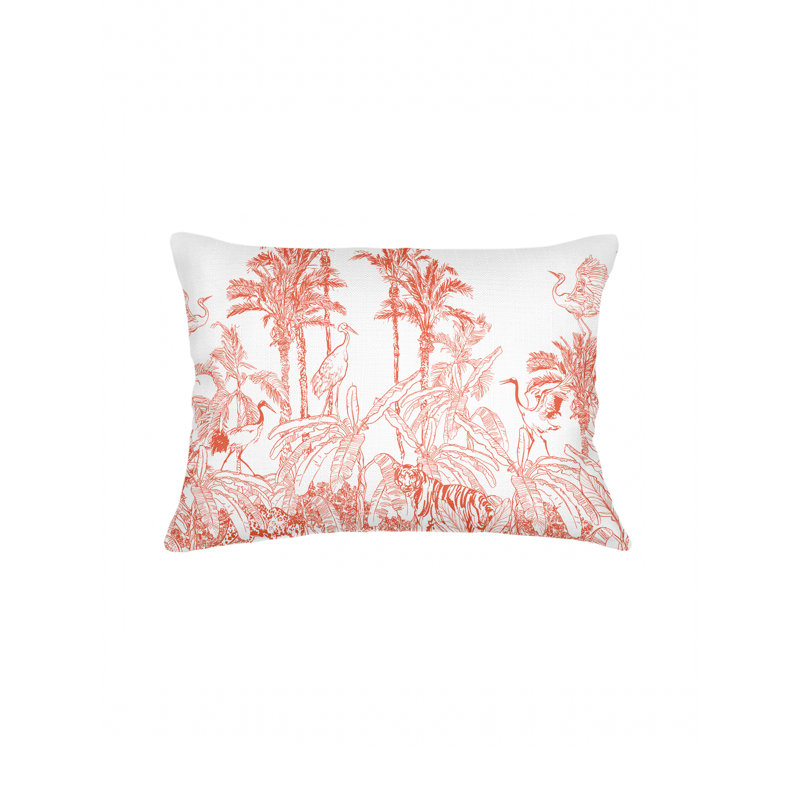 Printed Pillows Linen Pillow Cover & Insert, Black, Rectangle 14" H x 40" W, Down Blend