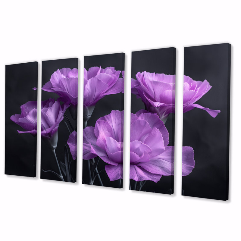 Ensemble de salon mauve et gris avec œillets Harmony, H 32 po x l 80 po