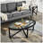 Glass Coffee Table with Solid Wood Base-458493443-443093451