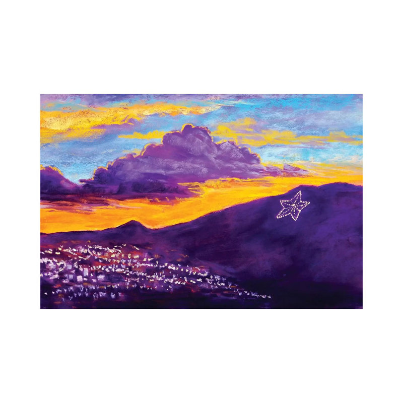 El Paso Star on the Mountain 1 Piece Wrapped Canvas Painting, 20.32 cm H x 30.48 cm W
