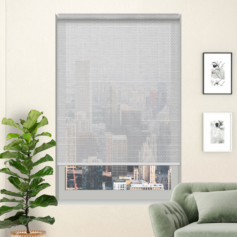 Abat-jour translucide en lin doux de qualité supérieure, L 54 po x L 48 po, Gris clair