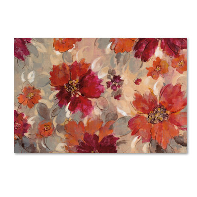 «Magenta and Coral Floral», reproduction sur toile