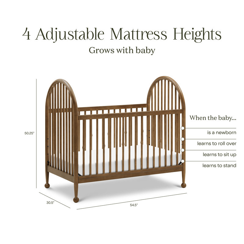 Greenguard Gold Certified 3 -in-1 Convertible Crib, Natural Walnut