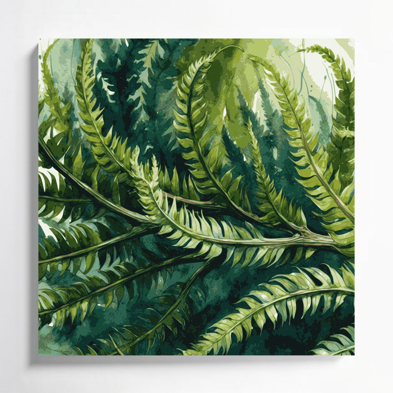 Art mural sur toile Botanical Staghorn, H 32 po x l 32 po