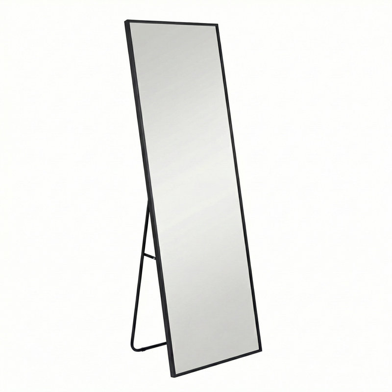 Miroir sur pied Alvantor, Rectangle , Black, 71"