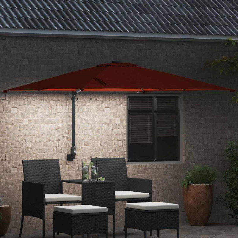Cantilever Parasol with Pulley Lift, 160cm H x 247.5cm W x 247.5cm D, Vermilion