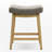 24" Solid Wood Gray Saddle Bar Stools Ideal for Kitchen Island and Counter-614209491
