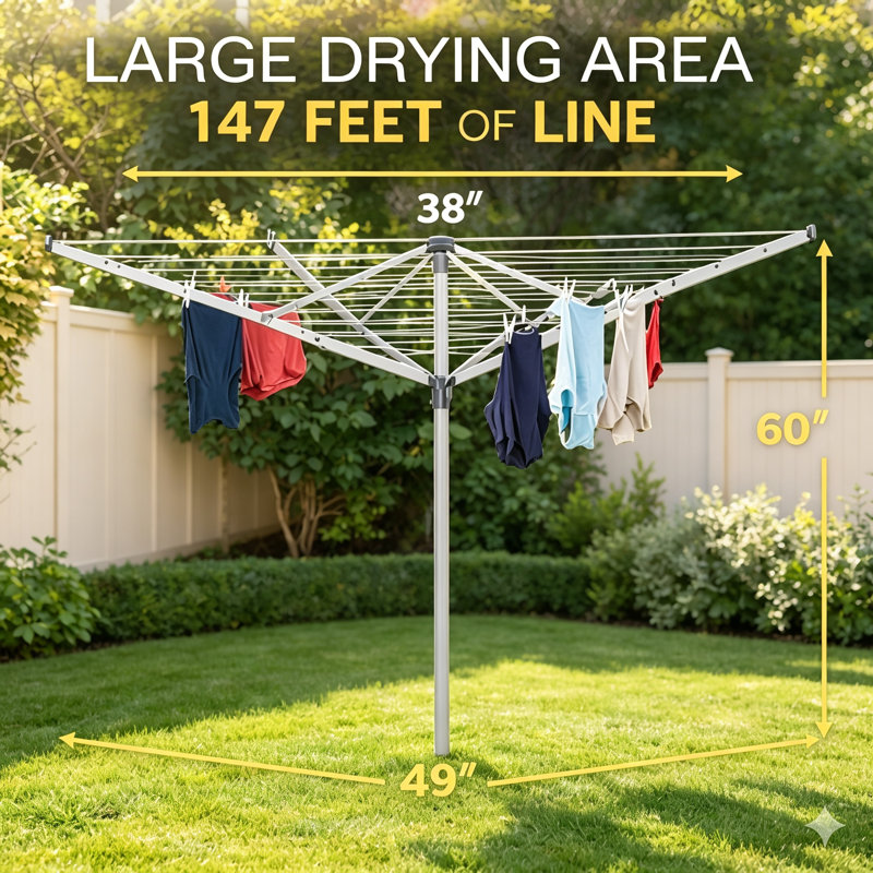Heavy duty Rotary Washing Line Outdoor, 50 Meter