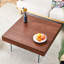 Table basse carrée avec plateau en panneau de fibres à densité moyenne et pieds en verre trempé-893393194-890050111