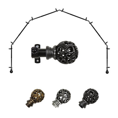 Hardaway 6-Sided Bay Window Curtain Single Rod