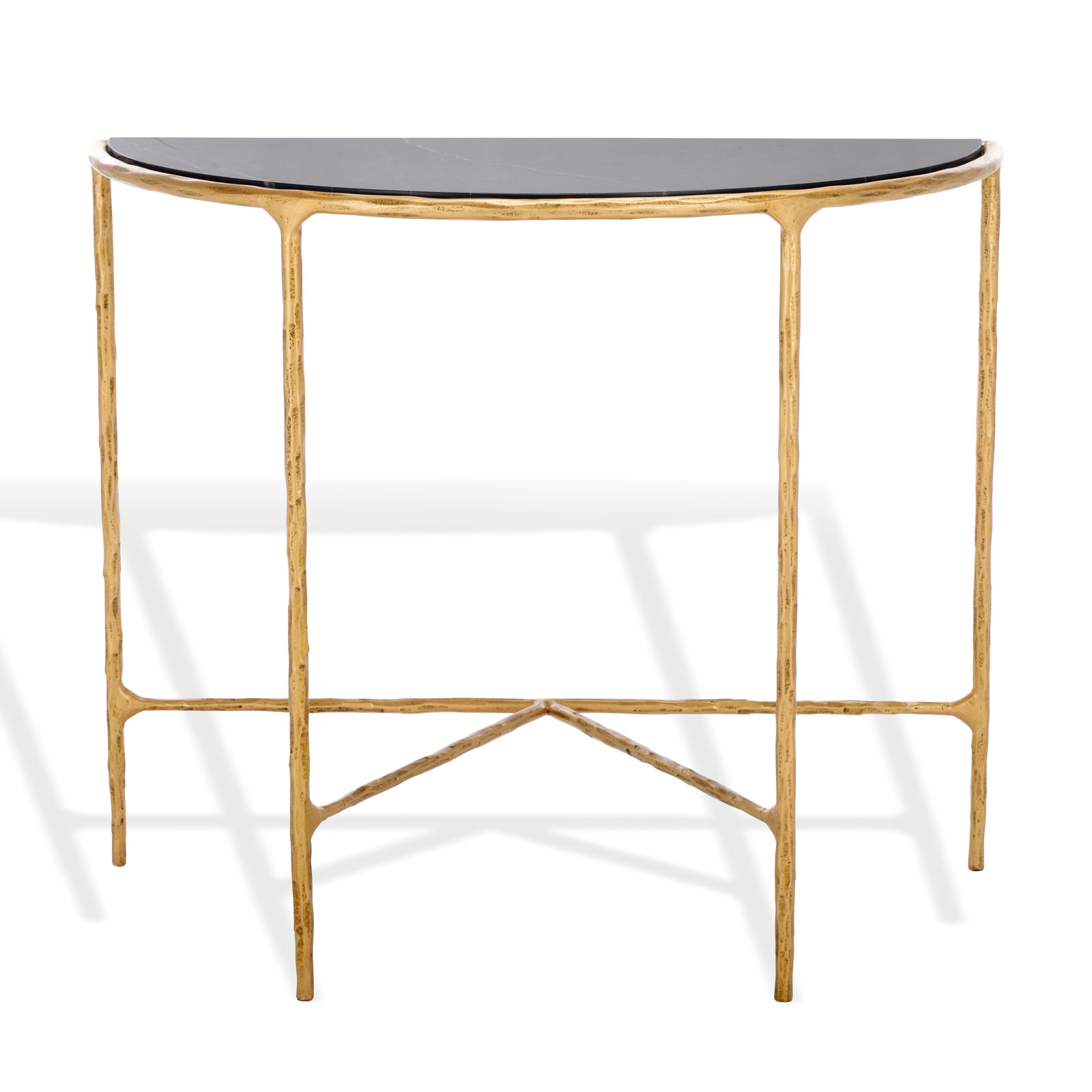 Evelynn 36'' Console Table, Brass, Black