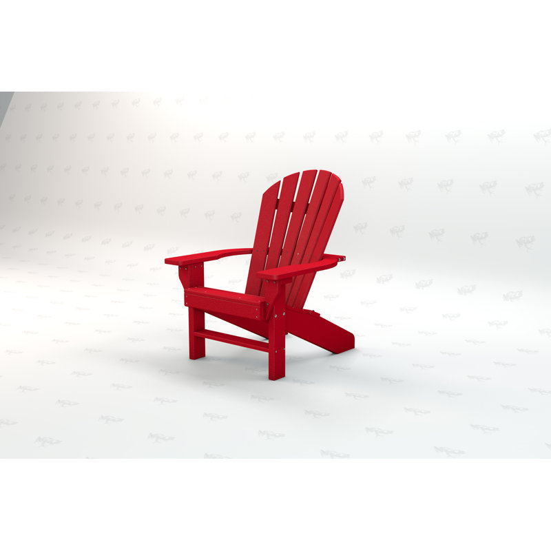 Chaise adirondack en plastique avec repose-pieds seaside, Rouge