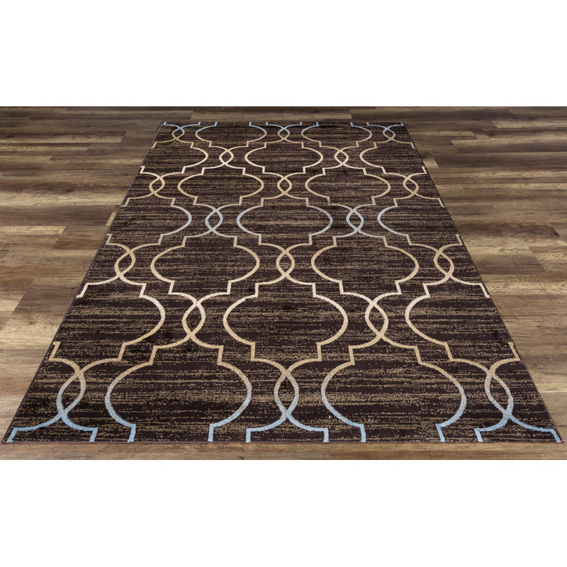 Tapis brun / bleu Edgar, Rectangle 2 pi 2 po x 3 pi