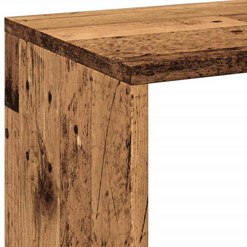 Sazya 69.5cm W Bookcase, Old Wood, (2 Shelves) 69.5cm H x 69.5cm W x 29cm D