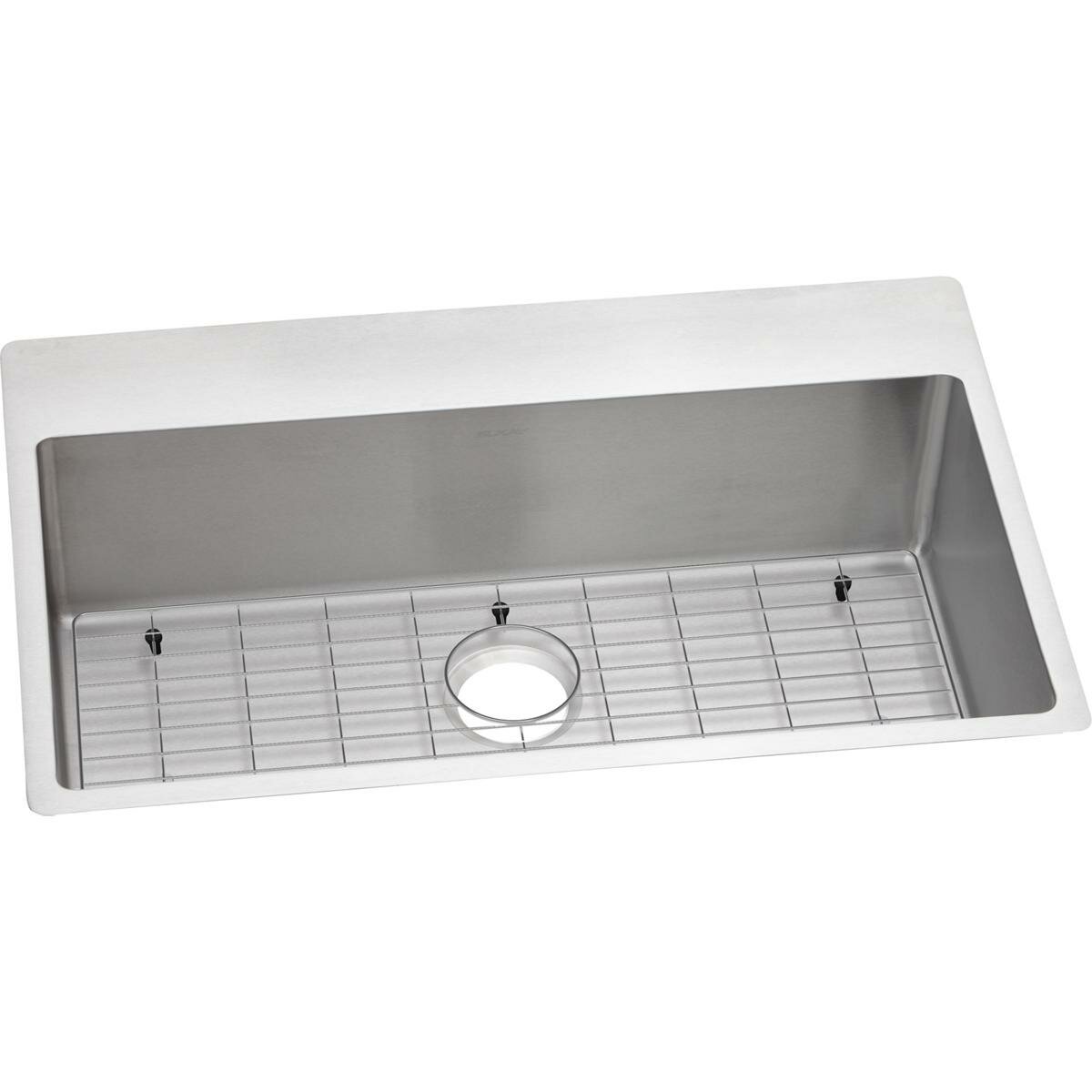 Elkay Crosstown 33 L X 22 W Dual Mount Kitchen Sink Reviews Wayfair   Crosstown 33 L X 22 W Dual Mount Kitchen Sink 