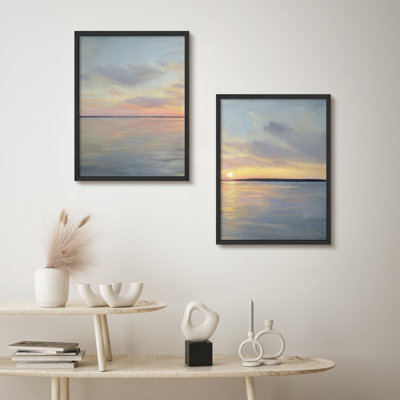 Ensemble 2 pièces d'art mural Sunrise Over Water