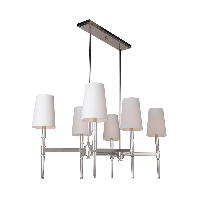 Lustree linéaire 6 lumières spoutnik modern Quinlan, Nickel poli