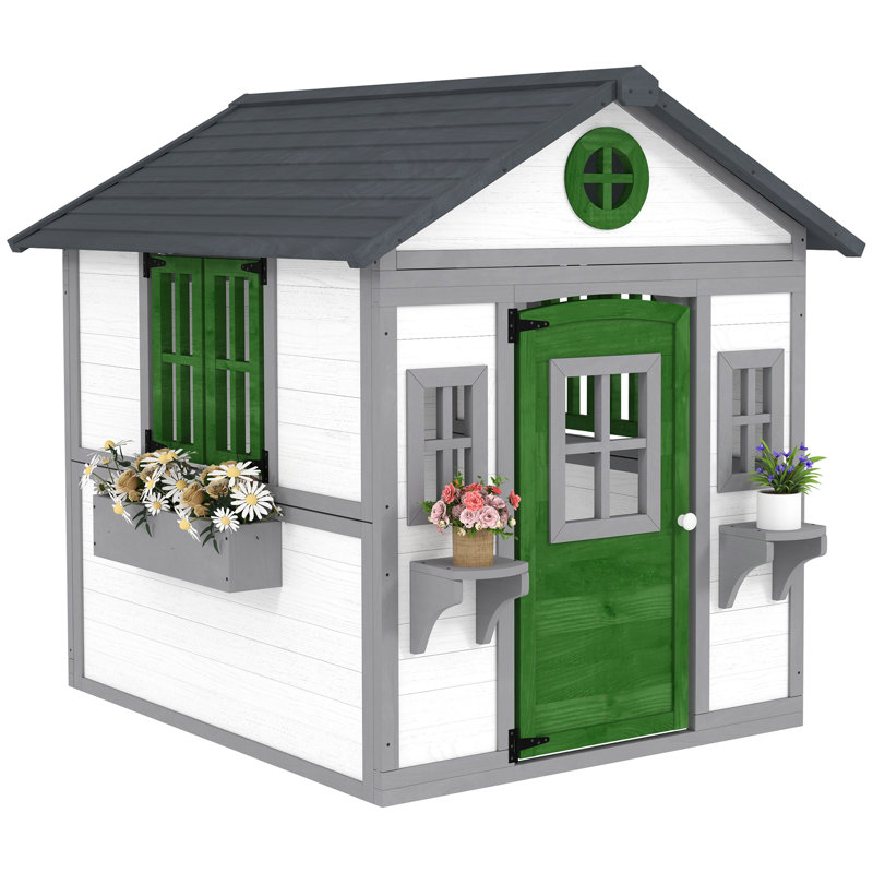 Kids Playhouse, White/ Green/ Gray