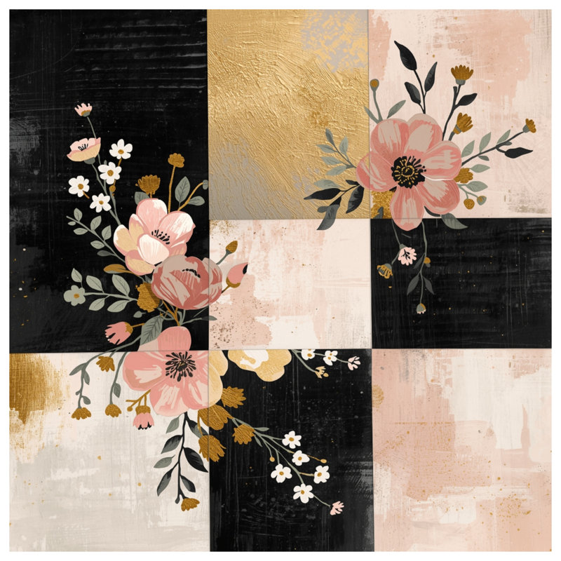 Floral Patchwork Collage Quilted Bedspread All Sizes, Twin