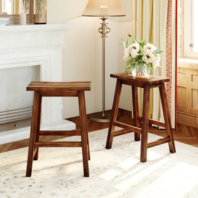 Style Counter Height Stools  2  - Walnut, Space Saving Idea Walnut Kitchen For Small Rooms