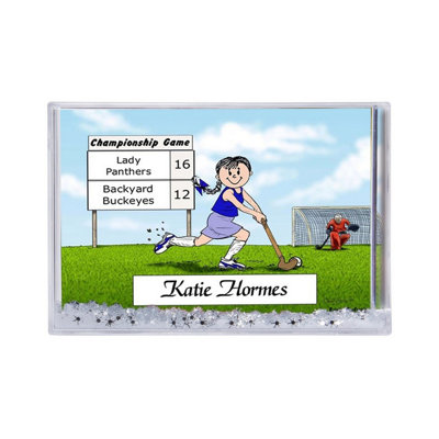 Personalized Field Hockey Player - Female MINI Snow Globe Frame Gift
