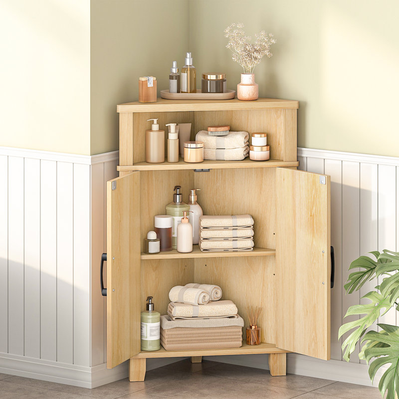 Petite armoire d'angle avec 1 tablette réglable