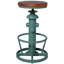 TABOURET INDUSTRIEL À HAUTEUR RÉGLABLE, TABOURET PIVOTANT AVEC TABLETTE EN BOIS MASSIF ET BASE EN MÉTAL À STYLE D'HYDRANT INCENDIE, POUR ÎLE DE CUISINE, BAR À LA MAISON, VERT-2137743345