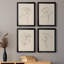 Floral Contour Study I - Ensemble de 4 reproductions d'art sur toile-708852778-708852780