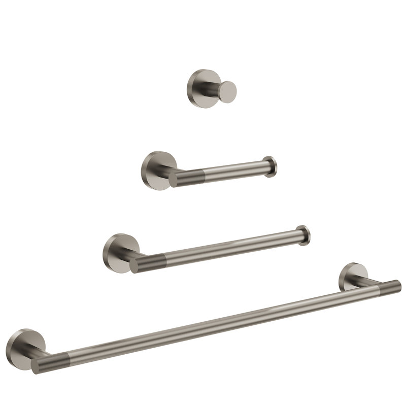 4 - Piece Bathroom Hardware Set, Brushed Nickel