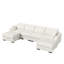 Canapé modulaire en forme de U 6 pièces de 132,2 po avec repose-pieds et rangement mobile, collection de canapés en velours côtelé-99482474