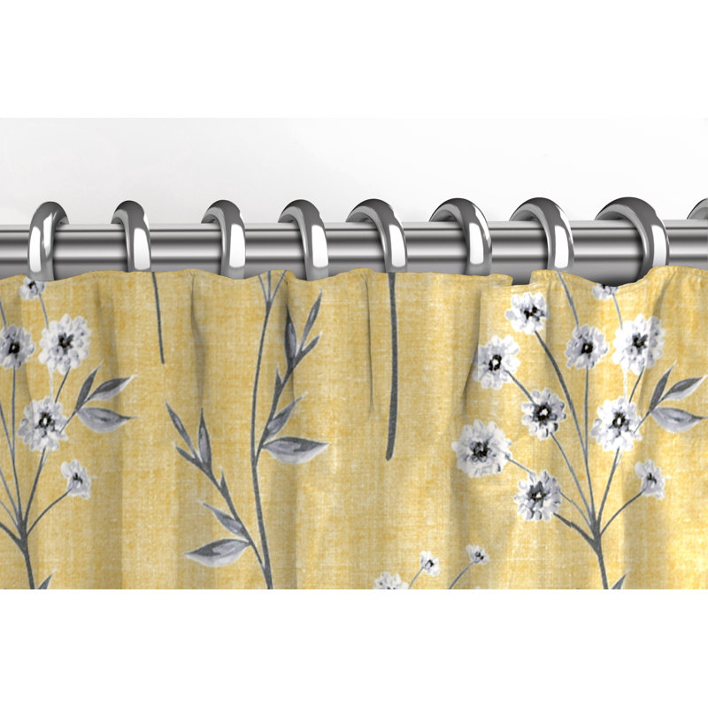 Prospe Cotton Blackout Curtain Pair, Width 116 x Drop 182 cm, Yellow