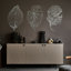 Ensemble d'art mural 3 feuilles en métal-69766766-69766765