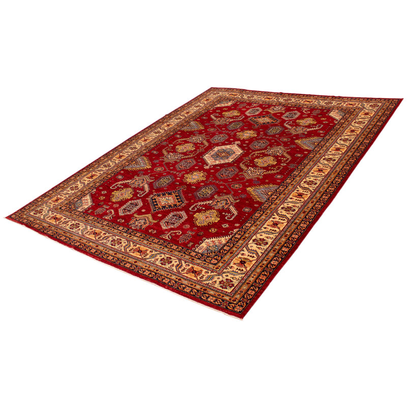 Tapis rouge nouvel âge en laine 9 pi 1 po x 11 pi 11 po Yuva