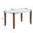 Modern Dining Table, Rectangular Faux Marble Style Table With Sturdy Wood Legs, Easy To Clean Rectangular Kitchen Table
