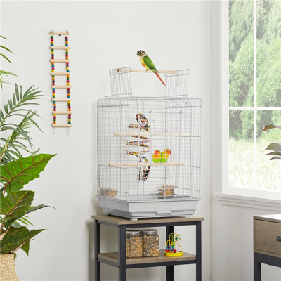 58cm Iron Play Top Table Top Bird Cage with Perch