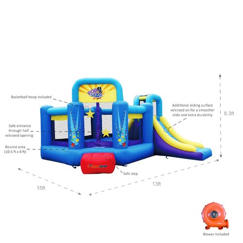 Bounceland Inflatable 13' x 15' Bounce House Slide & Reviews | Wayfair